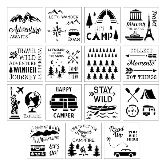 Camping & Travel Stencils by Craft Smart®, 12" x 12"